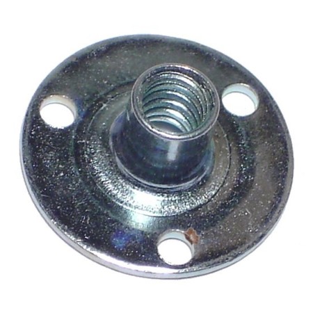 Midwest Fastener T-Nut, #10-24, Steel, Zinc Plated, 5/16 in Barrel Ht, 13 PK 60893